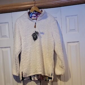 Cozy White Sherpa Reversible Pullover